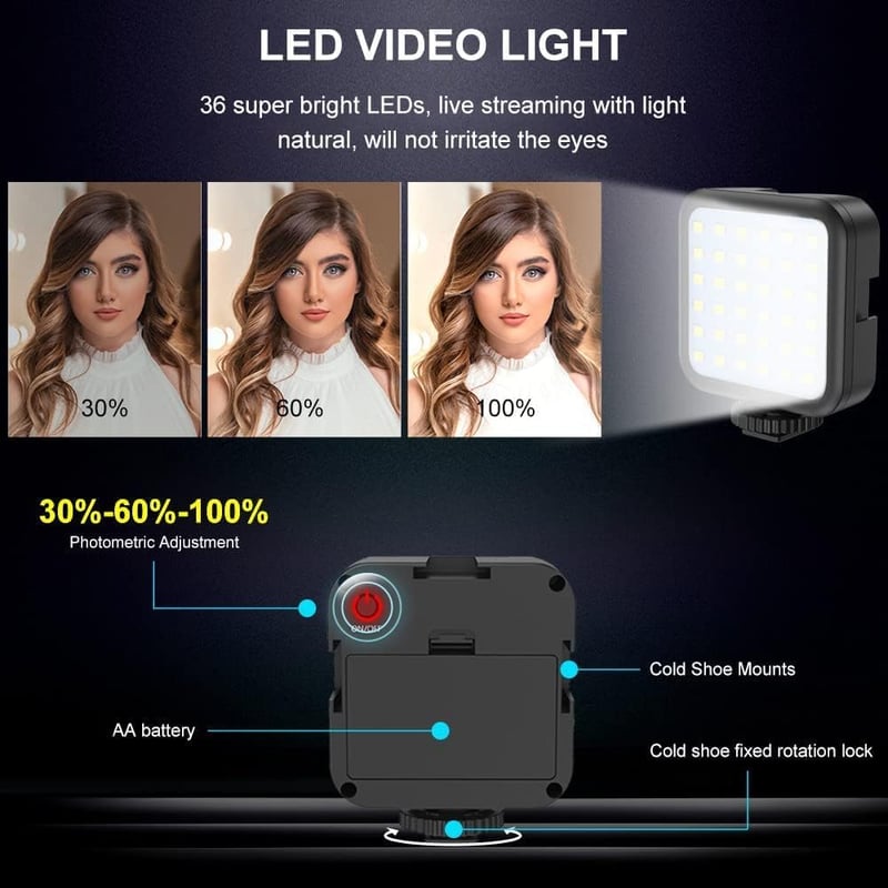 baihuo Vlog Készlet - Okostelefon Mikrofon LED Világítással és Állvánnyal - iPhone és Android Kompatibilis TikTok YouTube Videófelvételhez é