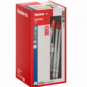 fischer DuoTec 10 S PH preklopna tipla za gipsane ploče – set od 9 komada – 2K tipla za šupljine za gipsane i drvene ploče – djelomični set