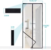 Apalus Prime Mágneses Szúnyogháló Ajtóra - 75x210 cm, Átlátszó, Szakadásálló, Időjárásálló, Erős Mágnesekkel, 3,8 cm Tépőzárral - Erkélyajtó 3