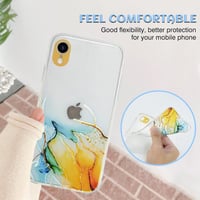 iPhone XR Művészi Márvány Mintás Ütésálló Tok - Fehér 5
