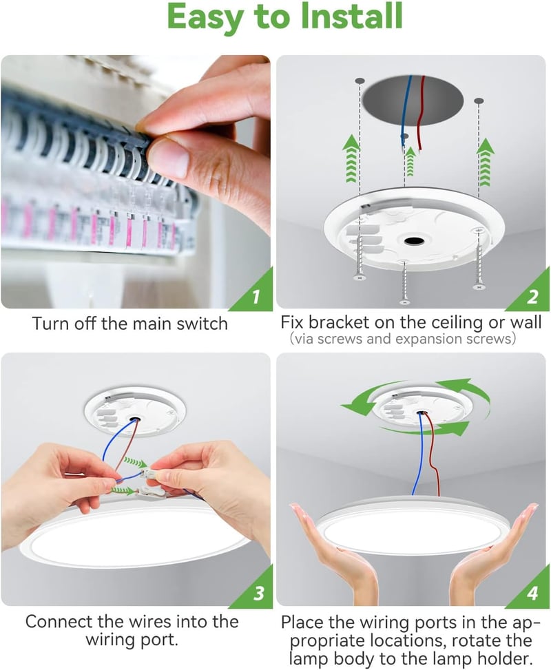 zemty 24W LED Mennyezeti Lámpa, 22cm Kerek, 2100 Lumen, 3 Színhőmérséklet (3000K/4500K/6000K), Ultravékony Modern Világítás Fürdőszobába, Ko