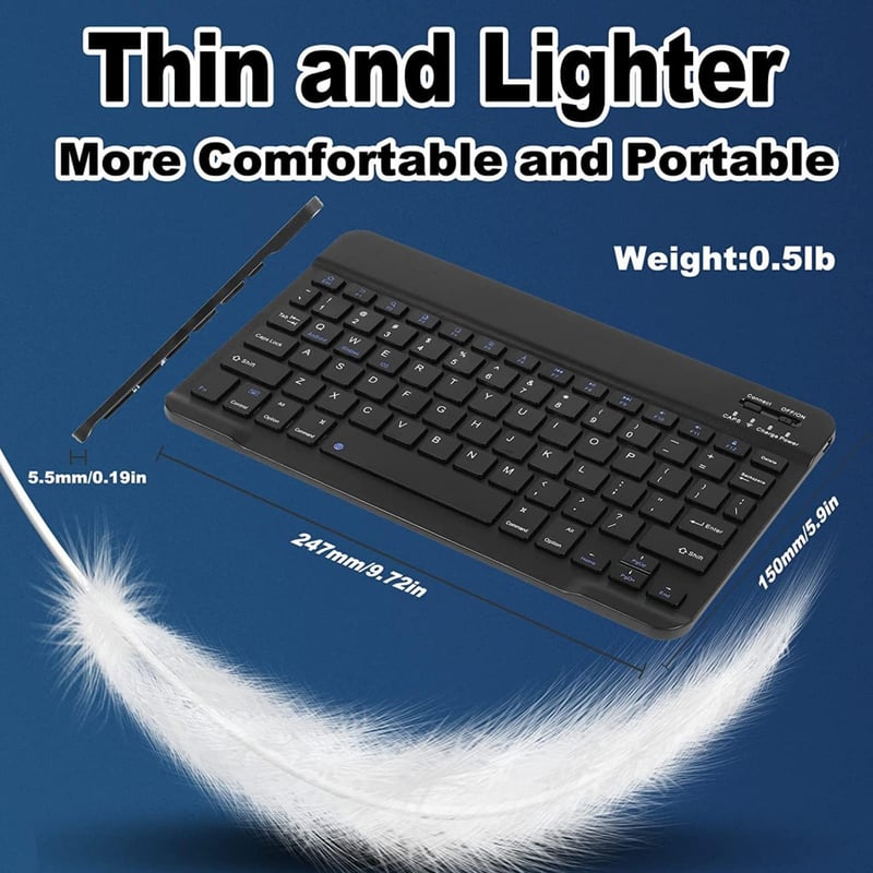 Bluetooth Vezeték Nélküli Billentyűzet és Egér Szett, Ultravékony Ergonomikus Újratölthető Kombó Apple iPad iPhone Samsung Tablet Android PC
