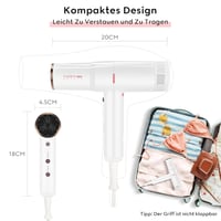 Professzionális ionos hajszárító LED kijelzővel - Csendes, gyors szárítás 110.000 RPM-es brushless motorral 5