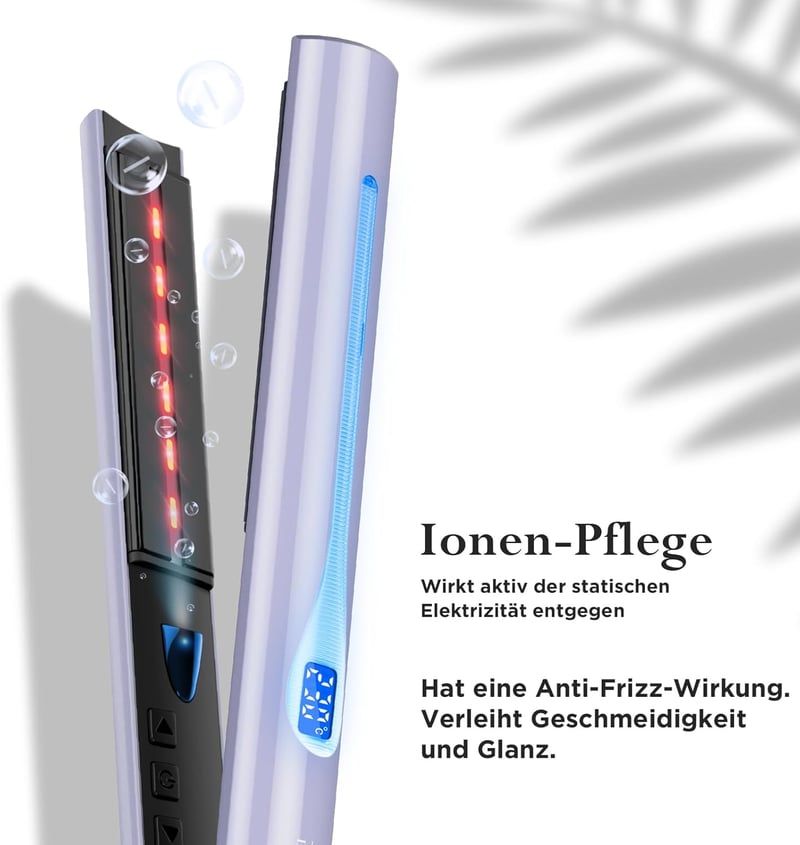 PARWIN PRO BEAUTY Infravörös Ionos Hajvasaló és Hajgöndörítő 2-in-1, 14 Hőfokozat 100-230°C, Antisztatikus Hatás, Kerámia Bevonat, Rózsaszín