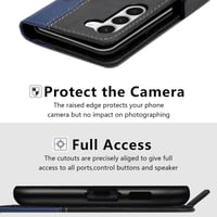 Samsung Galaxy S23 Mágneses Kék Bőrtok Kártyatartóval 5