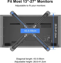 Suptek Univerzális VESA Adapter Monitortartóhoz - 13-27" Képernyőkhöz, 75x75/100x100mm, 8kg Teherbírás, Fekete Acél Keret 5