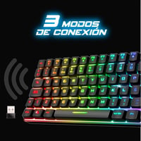 Spirit of Gamer vezeték nélküli Bluetooth TKL gamer billentyűzet, spanyol QWERTY, 65% kompakt 5