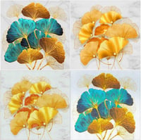 Ginkgo Leveles 5D Gyémántfestés Készlet, 40x40 cm - Kreatív DIY Dekoráció 1