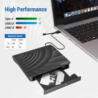 Yaeonku USB 3.0 Külső CD/DVD Író-Olvasó Meghajtó Laptophoz és PC-hez 5