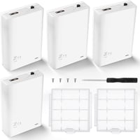 KUOQIY 4 db 3x1,5V AA Elemtartó, USB Csatlakozóval és Kapcsolóval - Fehér Műanyag Akkumulátor Tartó Doboz Fedéllel, 4,5V 1