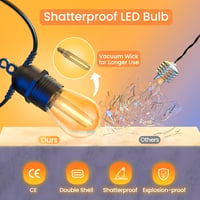 GlobaLink Kültéri Napelemes Fényfüzér 17m - 15+1 LED Izzó, USB/Napelemes Töltés, 4 Üzemmód, Távirányítóval, Dimmelhető, Kerti, Erkély, Parti 4