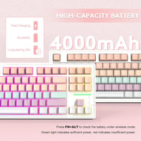MAMBASNAKE Attack Shark TKL Vezeték Nélküli Mechanikus Gamer Billentyűzet, Hot-Swap Kapcsolók, RGB Háttérvilágítás, 4600mAh Akkumulátor, 3 C 7