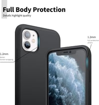 iPhone 11 prémium szilikon tok, fekete - AUKASE ütésálló védőtok kameraperemmel 7