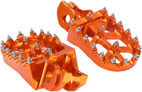 JFG RACING CNC Alumínium Lábtartó KTM SX SX-F EXC XC MC TC FC TE FE TX FX Motorokhoz - Széles, Csúszásmentes, Narancssárga 4