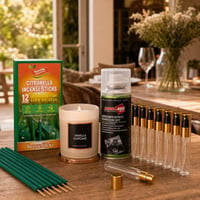 Vendégváró illatcsomag: 120 db füstölő + 150 ml spray + vanília gyertya + 8 db üveg porlasztó 1