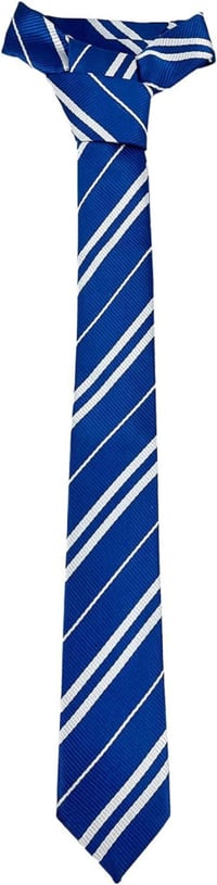 Elegáns kék-fehér csíkos nyakkendő, extra hosszú 150 cm 3
