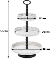 ZYOOO 3 Szintes Fehér Vintage Fém Tortatartó Állvány - Esküvői Rendezvény Desszert Kínáló - Elegáns Cupcake Tartó 5