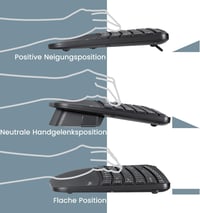 Perixx Periduo-606 Ergonomikus Vezeték Nélküli Billentyűzet QWERTZ és Vertikális Egér Szett - Osztott Billentyűzet, 4-Irányú Görgő, Állítható Csukl 7