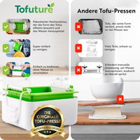 Tofuture Tofu Prés - Egyedi Stílusú Konyhai Eszköz Tofu Készítéshez, Fehér/Zöld, 400g Kapacitás, Műanyag 3