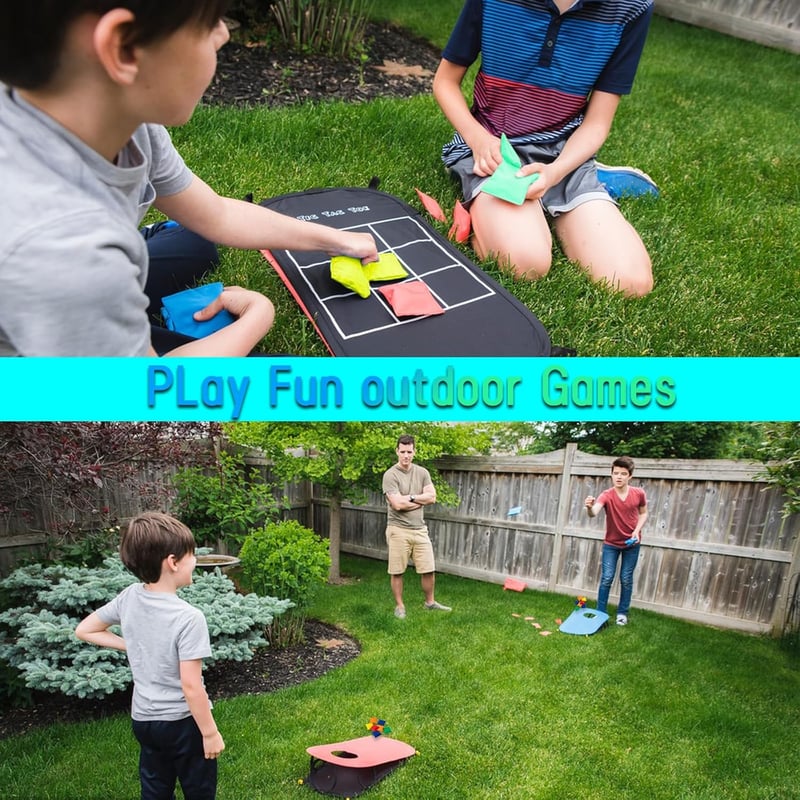 Cornhole babzsák készlet - 10 db négyzet alakú dobózsák kültéri játékhoz