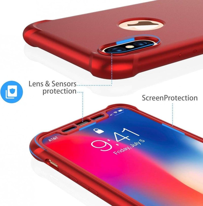 iPhone X/XS Bordó Szilikon Tok Szett 2db Üvegfóliával