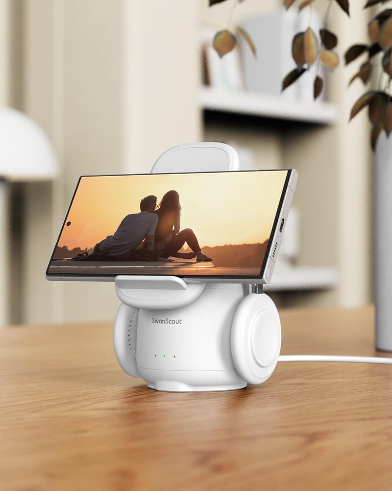 SwanScout 707S 3 az 1-ben Vezeték Nélküli Indukciós Töltőállomás Samsung S25 Ultra/S24/Z Flip 6/Z Fold 6 Telefonokhoz, Galaxy Watch 7/6/5/4 