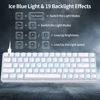 Dierya T68se Mechanikus Gamer Billentyűzet, 68 Gombos Kompakt Kialakítás, Lineáris Piros Kapcsolók, 19 Háttérvilágítási Mód, USB-C, Windows  5