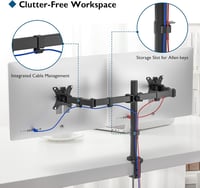 BONTEC Dupla Monitortartó Kar 13-32 Colos Képernyőkhöz - Állítható Magasság, Forgatható, Dönthető, 10kg Terhelhetőség, VESA 75/100 Kompatibi 4