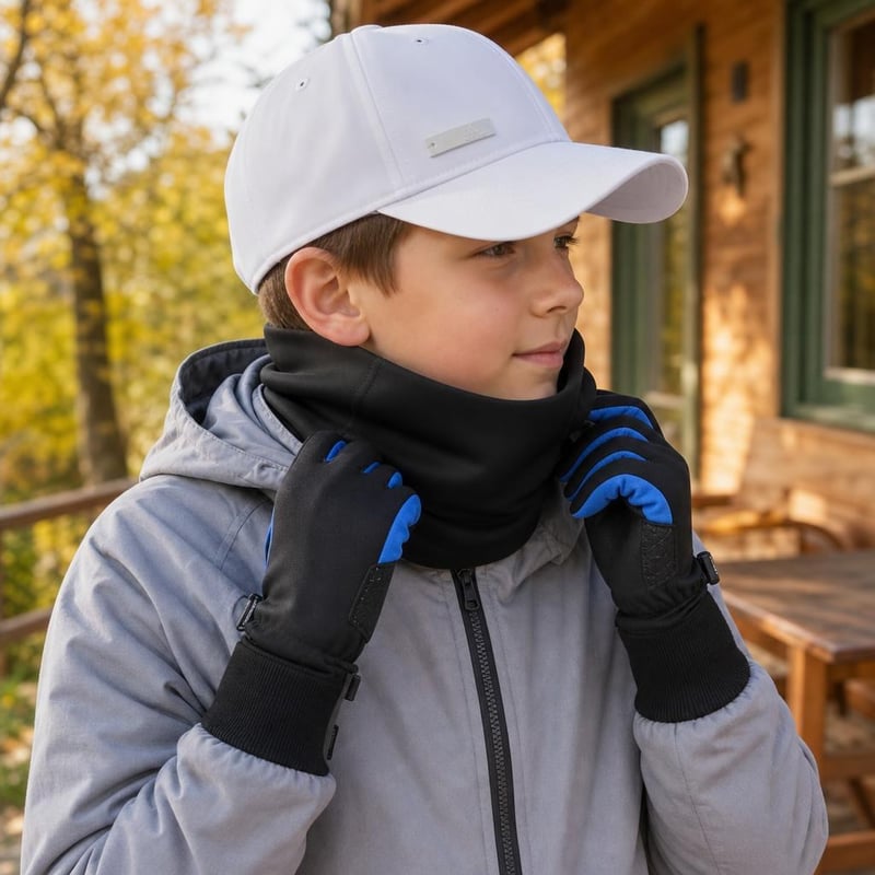 Športový balík do chladu: 1x softshell rukavice + 1x šiltovka + 1x neoprénový nákrčník