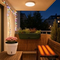 Balkonski paket Oaza: LED lampa + svjetlosni niz + tegle + žardinjera + grijani jastuk 1