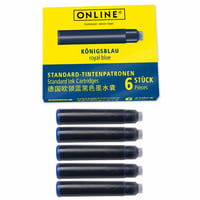 Rezerve de cerneală standard pentru stilou și roller, albastru regal, ștergibile, universale, 5 buc (lipsește 1 buc din setul original) 2