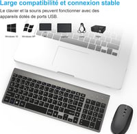 GALENMORO Csendes Vezeték Nélküli Billentyűzet és Egér Szett - Fekete, Ergonomikus, PC/Laptop Kompatibilis 6