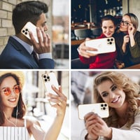 iPhone 13 Pro Max Fehér-Rosegold Szívecskés Ütésálló Szilikon Tok 6