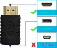 GINTOOYUN 2 db Mini HDMI Anya - HDMI Apa Adapter, Kompakt Átalakító Kamerákhoz, Tabletekhez, Fekete, Plug and Play 2