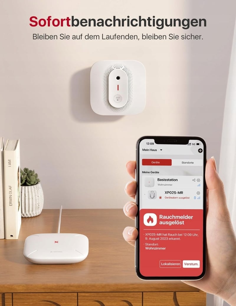 X-Sense Vezeték nélküli Füstérzékelő Szett (3 db) – WLAN, Hangos Riasztás, 500 m Hatótáv, Cserélhető Elem