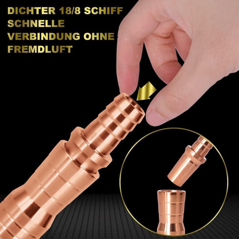 Rozéarany Shisha Tömlő Adapter Szett - Rozsdamentes Acél, 2 db