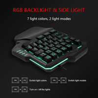 RedThunder Egykezes Gamer Billentyűzet és Egér Szett, RGB Háttérvilágítással, 35 Gombos Ergonomikus Mini Billentyűzet, 6400 DPI Optikai Egér 2
