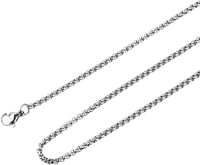 DIVINA VITAE Fekete Rolo Lánc Nyaklánc Férfiaknak és Nőknek, 2mm, 55cm, Rozsdamentes Acél 1