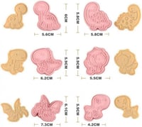 Dinoszaurusz Sütiforma Szett - 3D Fondant Kiszúró és Bélyegző (12 db) 2