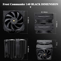 Thermalright FC140 Fekete CPU Hűtő - Dupla Tornyos, 5 Hőcsöves, PWM Ventilátoros 5