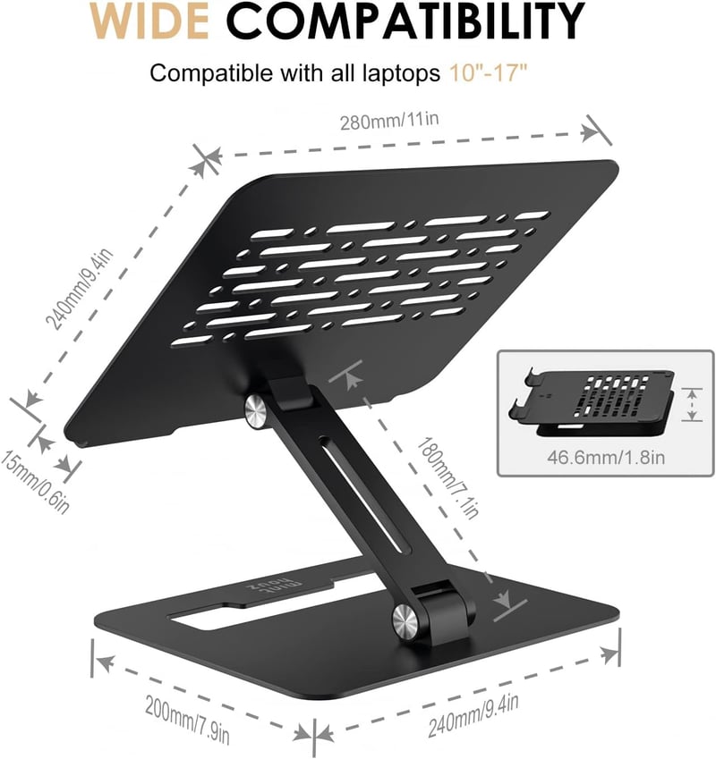 Minthouz állítható, összecsukható laptoptartó 10-17" MacBook, Dell, Lenovo, HP gépekhez