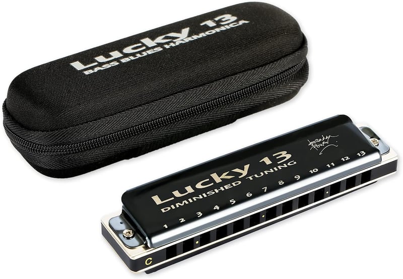 Lucky 13 szájharmonika, 13 lyukú basszus és blues hangszer, C-mollban