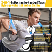 COFOF Sling Trainer Edzőkészlet - Teljes Test Edzés Otthon, Ajtórögzítővel, Hordozható Edzőheveder Szett Edzési Útmutatóval, Kék 4