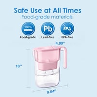 Waterdrop Elfin rózsaszín víztisztító kancsó 90 napos szűrővel, 2.5L 3