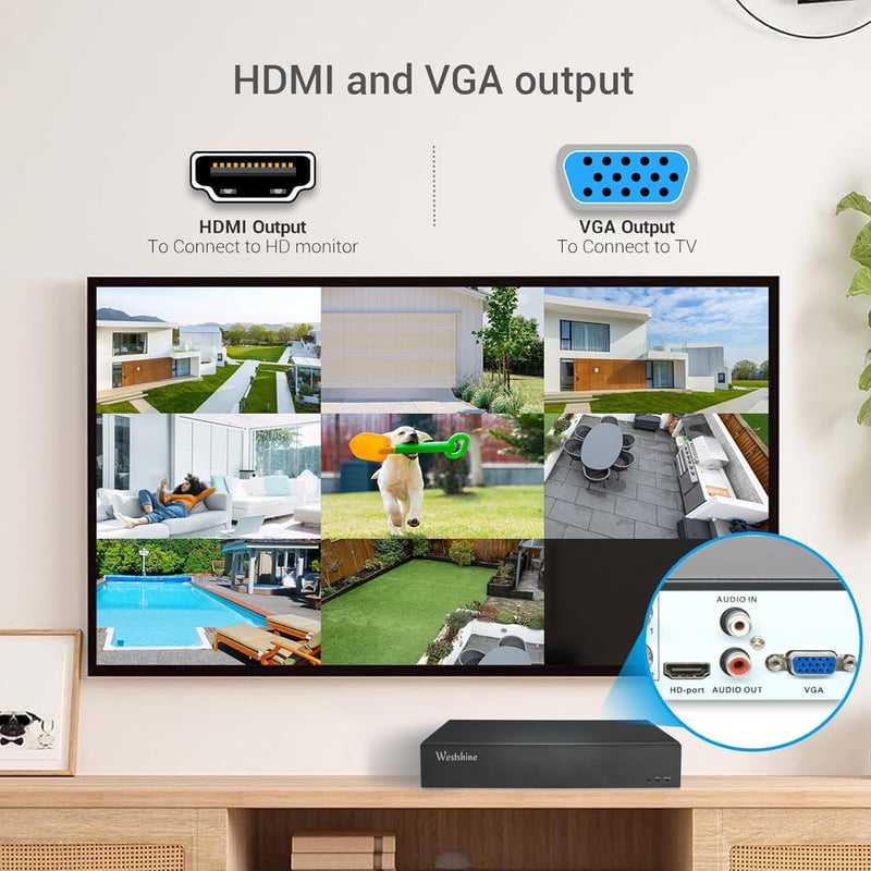 WESTSHINE 8 Csatornás DVR 5MP Lite Biztonsági Rögzítő - 5-in-1 Hibrid Rendszer, H.265+, Mozgásérzékelés, Távoli Hozzáférés, 4K Kimenet