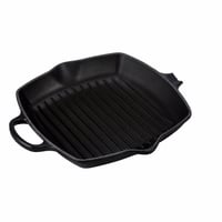 Le Creuset Signature četvrtasta tava za roštilj od lijevanog željeza 26 cm, mat crna — neispravna, djelomično funkcionalna: slomljena ručka (stanje: vidi 2. sliku) 1