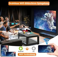 XIWBSY 10000 Lumen Mini Projektor Full HD Támogatással - Hordozható WiFi Bluetooth Házimozi, TV/Xbox/Laptop/Okostelefon Kompatibilis, 180" V 4