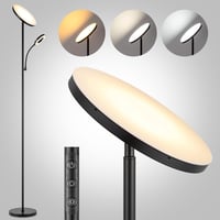 Home Sweet Home Modern LED Állólámpa Olvasólámpával - Fekete, Érintésvezérelt, Állítható Fényerő 2700K-6500K, 42W, 3636lm, 175cm Magas 1