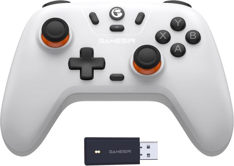 GameSir Nova Lite Vezeték Nélküli Kontroller, Háromféle Csatlakozás, PC/Switch/Steam/iOS/Android Gamepad, Hall Effekt Ravasz, Rezgés, Fehér