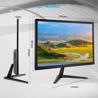 ZFTVNIE 22" Full HD Monitor 1080P - 75Hz Számítógép Kijelző HDMI/VGA Csatlakozással, Beépített Hangszórókkal, Fekete 3